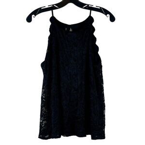 Fortune + Ivy Chita Lace Scalloped Sleeveless Blouse M